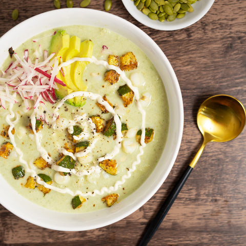 Creamy Pumpkin Seed and Green Chile Posole