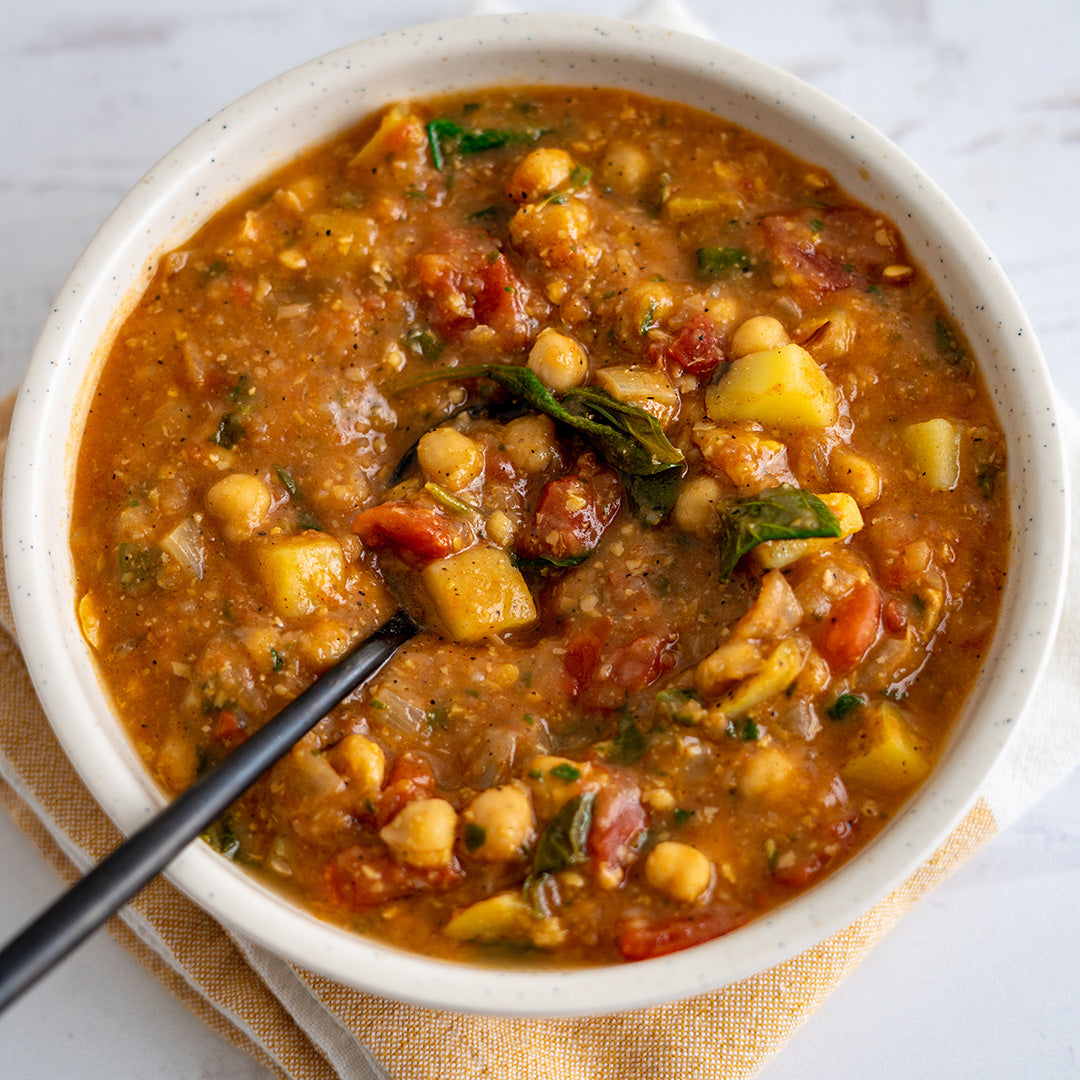 Moroccan Chickpea Stew and Brown Rice - Stock Your Freezer