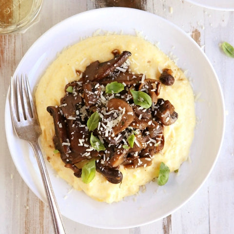 Creamy Polenta and Roasted Mushroom Ragu