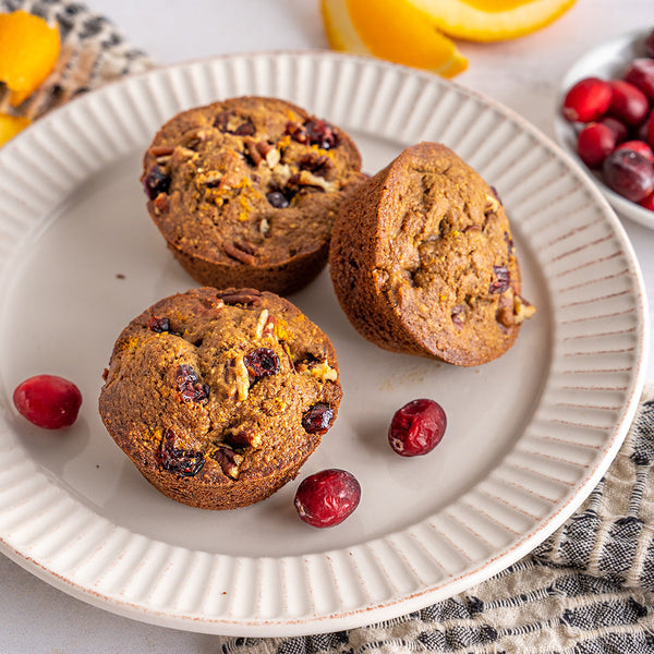 Orange Cranberry Walnut Paleo Muffins