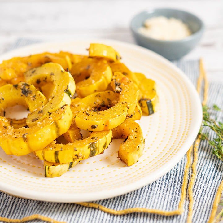 Roasted Parmesan Delicata Slices