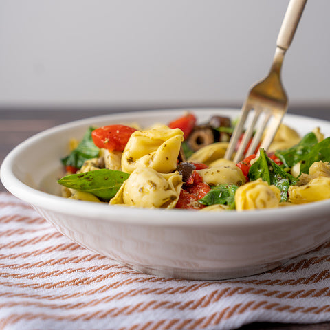Pesto Tortellini Salad with Roasted Vegetables