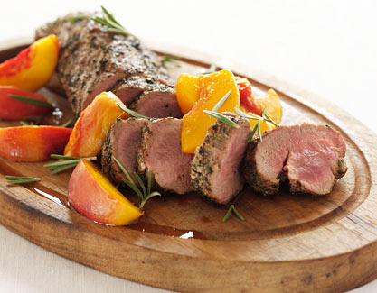 Grilled Pork Tenderloin with Ginger Peach Sauce