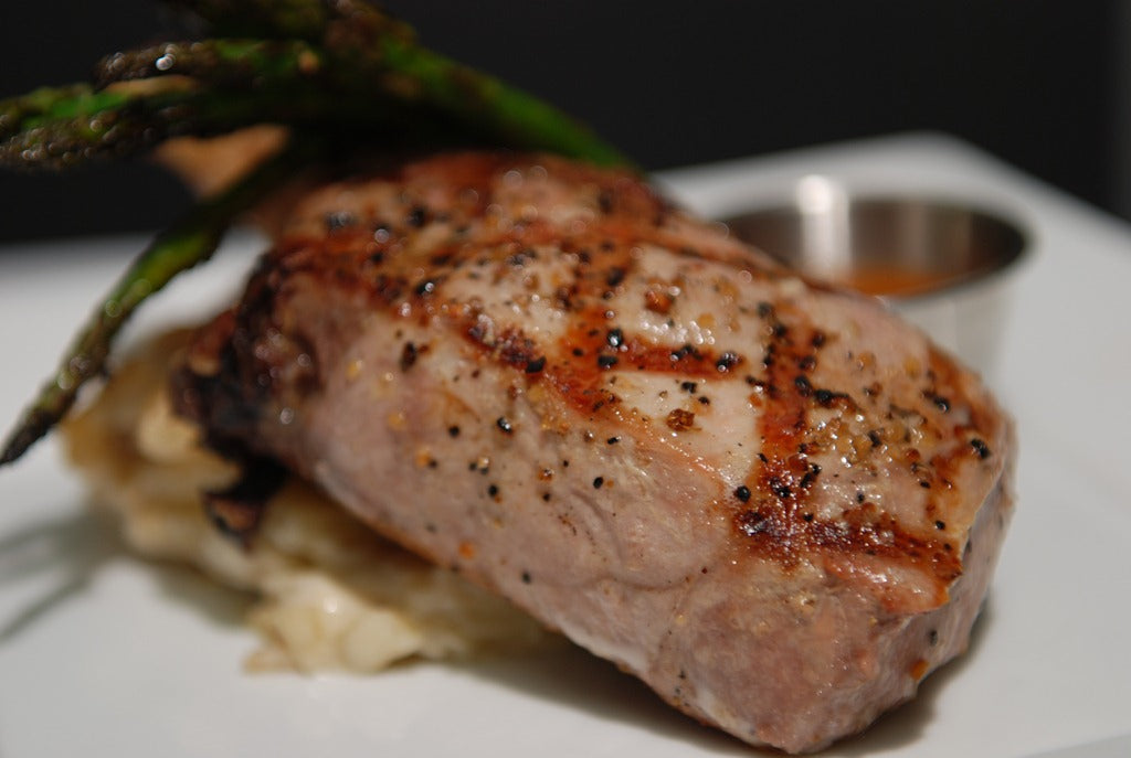Maple Brined Pork Chops with Roasted Rosemary Pears