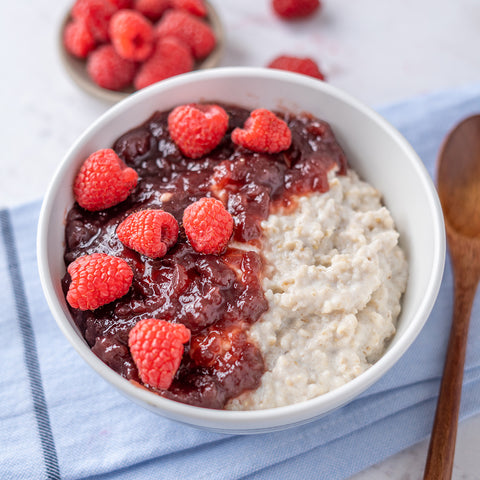 Raspberries and Cream Steel Cut Oats