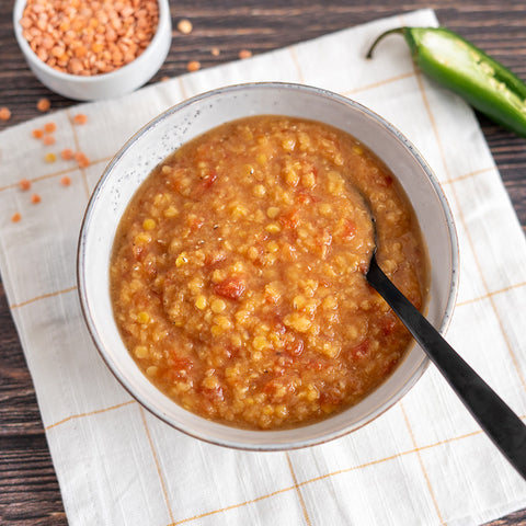 Spicy Tomato Lentil Soup - Stock Your Freezer