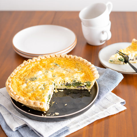 Wild Mushroom and Spinach Quiche with Goat Cheese